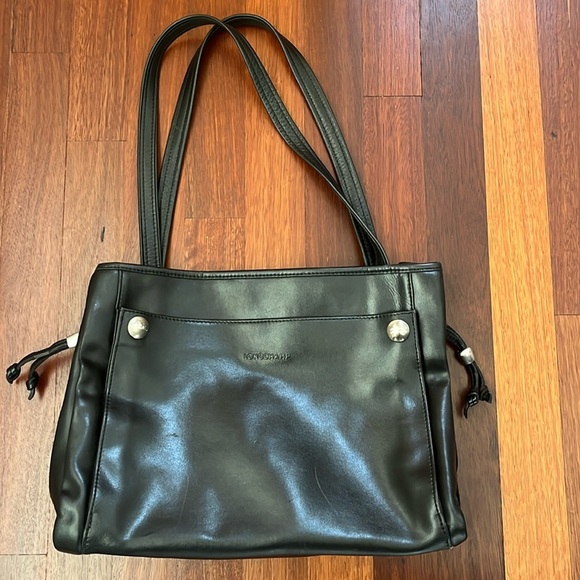 Longchamp Handbags - LONGCHAMP black leather tote bag
